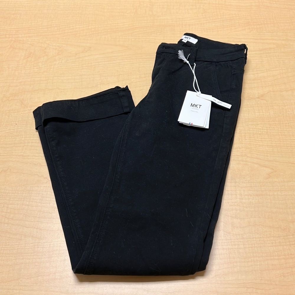 MKT Studio black denim bootcut pants, size 36, NWT